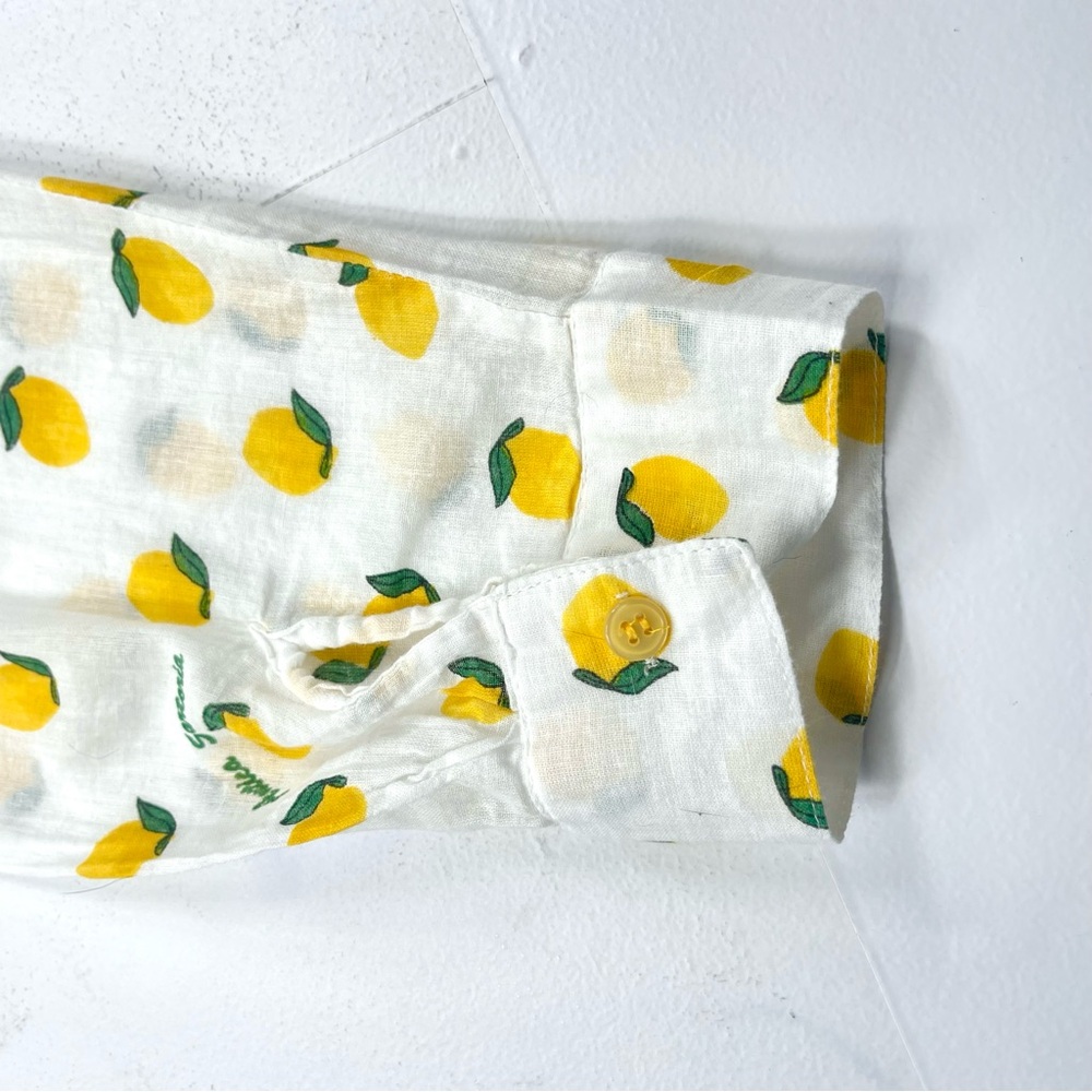 ANTICA SANTORIA Women's Tunic Blouse Long Sleeve Yellow Lemons Size Medium/Large - Picture 4 of 9